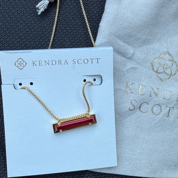 Kendra Scott Red Bar Pendant Necklace - Picture 2 of 3